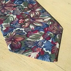 Evan Picone Floral Cotton Tie EUC